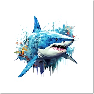 Shark Fish Ocean World Wildlife Wonder Abstract Posters and Art